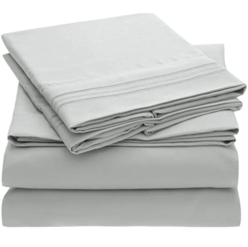 Mellanni Extra Deep Pocket Twin XL Sheet Set - Luxury 1800 Bedding Sheets & Pillowcases - Fits College Dorm Room Mattress - Ultra Soft Cooling Bed Sheet Set - Easy Care - 3 PC (Twin XL, Baby Blue)