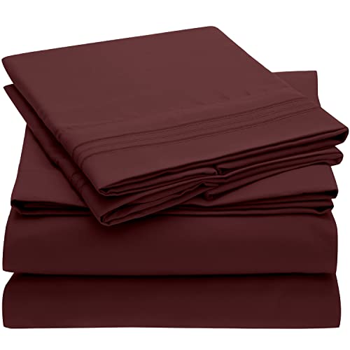 Mellanni Extra Deep Pocket Twin XL Sheet Set - Luxury 1800 Bedding Sheets & Pillowcases - Fits College Dorm Room Mattress - Ultra Soft Cooling Bed Sheet Set - Easy Care - 3 PC (Twin XL, Baby Blue)