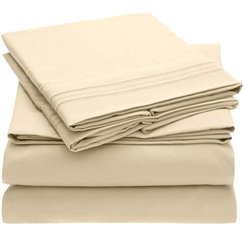 Mellanni Extra Deep Pocket Twin XL Sheet Set - Luxury 1800 Bedding Sheets & Pillowcases - Fits College Dorm Room Mattress - Ultra Soft Cooling Bed Sheet Set - Easy Care - 3 PC (Twin XL, Baby Blue)