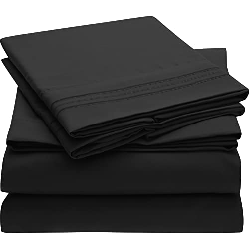Mellanni Extra Deep Pocket Twin XL Sheet Set - Luxury 1800 Bedding Sheets & Pillowcases - Fits College Dorm Room Mattress - Ultra Soft Cooling Bed Sheet Set - Easy Care - 3 PC (Twin XL, Baby Blue)