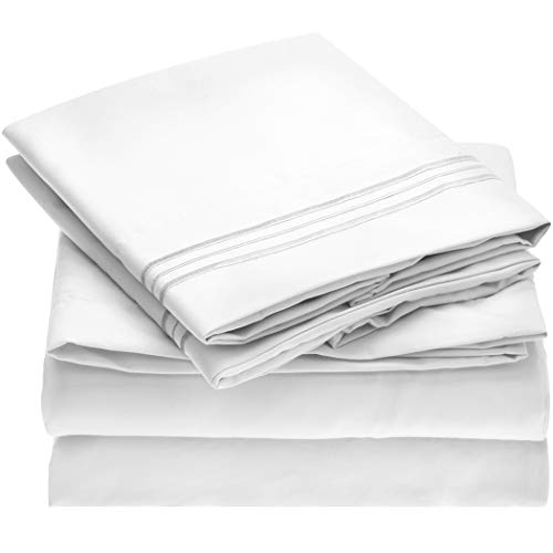 Mellanni Extra Deep Pocket Twin XL Sheet Set - Luxury 1800 Bedding Sheets & Pillowcases - Fits College Dorm Room Mattress - Ultra Soft Cooling Bed Sheet Set - Easy Care - 3 PC (Twin XL, Baby Blue)
