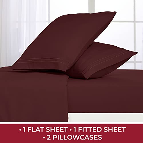 Mellanni Extra Deep Pocket Twin XL Sheet Set - Luxury 1800 Bedding Sheets & Pillowcases - Fits College Dorm Room Mattress - Ultra Soft Cooling Bed Sheet Set - Easy Care - 3 PC (Twin XL, Baby Blue)