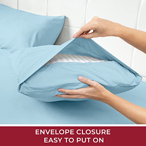 Mellanni Extra Deep Pocket Twin XL Sheet Set - Luxury 1800 Bedding Sheets & Pillowcases - Fits College Dorm Room Mattress - Ultra Soft Cooling Bed Sheet Set - Easy Care - 3 PC (Twin XL, Baby Blue)