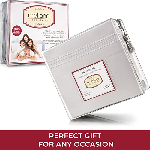 Mellanni Extra Deep Pocket Twin XL Sheet Set - Luxury 1800 Bedding Sheets & Pillowcases - Fits College Dorm Room Mattress - Ultra Soft Cooling Bed Sheet Set - Easy Care - 3 PC (Twin XL, Baby Blue)