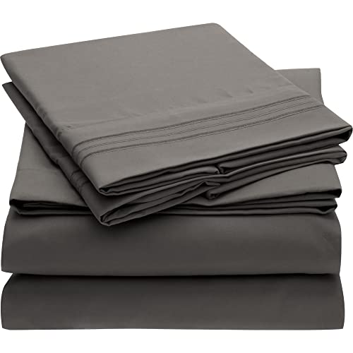 Mellanni Extra Deep Pocket Twin XL Sheet Set - Luxury 1800 Bedding Sheets & Pillowcases - Fits College Dorm Room Mattress - Ultra Soft Cooling Bed Sheet Set - Easy Care - 3 PC (Twin XL, Baby Blue)