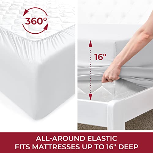 Mellanni Extra Deep Pocket Twin XL Sheet Set - Luxury 1800 Bedding Sheets & Pillowcases - Fits College Dorm Room Mattress - Ultra Soft Cooling Bed Sheet Set - Easy Care - 3 PC (Twin XL, Baby Blue)