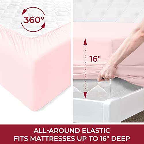 Mellanni Extra Deep Pocket Twin XL Sheet Set - Luxury 1800 Bedding Sheets & Pillowcases - Fits College Dorm Room Mattress - Ultra Soft Cooling Bed Sheet Set - Easy Care - 3 PC (Twin XL, Baby Blue)