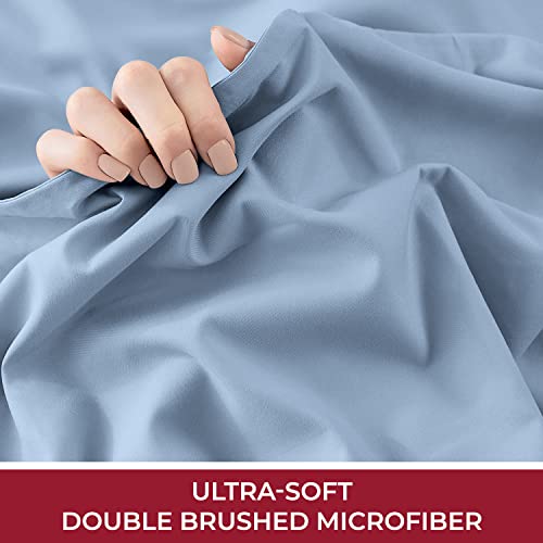 Mellanni Extra Deep Pocket Twin XL Sheet Set - Luxury 1800 Bedding Sheets & Pillowcases - Fits College Dorm Room Mattress - Ultra Soft Cooling Bed Sheet Set - Easy Care - 3 PC (Twin XL, Baby Blue)