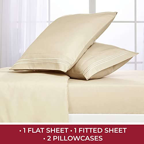 Mellanni Extra Deep Pocket Twin XL Sheet Set - Luxury 1800 Bedding Sheets & Pillowcases - Fits College Dorm Room Mattress - Ultra Soft Cooling Bed Sheet Set - Easy Care - 3 PC (Twin XL, Baby Blue)