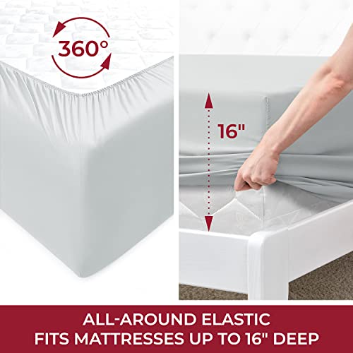 Mellanni Extra Deep Pocket Twin XL Sheet Set - Luxury 1800 Bedding Sheets & Pillowcases - Fits College Dorm Room Mattress - Ultra Soft Cooling Bed Sheet Set - Easy Care - 3 PC (Twin XL, Baby Blue)