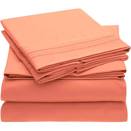 Mellanni Extra Deep Pocket Twin XL Sheet Set - Luxury 1800 Bedding Sheets & Pillowcases - Fits College Dorm Room Mattress - Ultra Soft Cooling Bed Sheet Set - Easy Care - 3 PC (Twin XL, Baby Blue)