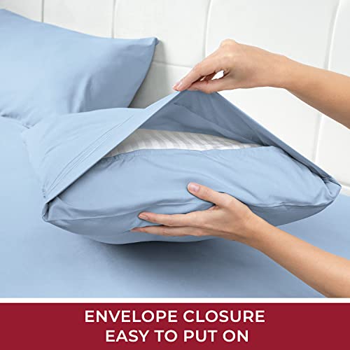 Mellanni Extra Deep Pocket Twin XL Sheet Set - Luxury 1800 Bedding Sheets & Pillowcases - Fits College Dorm Room Mattress - Ultra Soft Cooling Bed Sheet Set - Easy Care - 3 PC (Twin XL, Baby Blue)