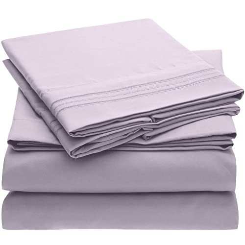 Mellanni Extra Deep Pocket Twin XL Sheet Set - Luxury 1800 Bedding Sheets & Pillowcases - Fits College Dorm Room Mattress - Ultra Soft Cooling Bed Sheet Set - Easy Care - 3 PC (Twin XL, Baby Blue)