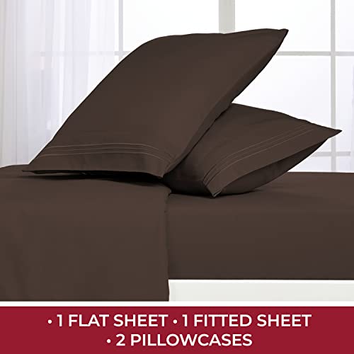 Mellanni Extra Deep Pocket Twin XL Sheet Set - Luxury 1800 Bedding Sheets & Pillowcases - Fits College Dorm Room Mattress - Ultra Soft Cooling Bed Sheet Set - Easy Care - 3 PC (Twin XL, Baby Blue)