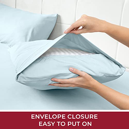 Mellanni Extra Deep Pocket Twin XL Sheet Set - Luxury 1800 Bedding Sheets & Pillowcases - Fits College Dorm Room Mattress - Ultra Soft Cooling Bed Sheet Set - Easy Care - 3 PC (Twin XL, Baby Blue)