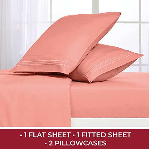 Mellanni Extra Deep Pocket Twin XL Sheet Set - Luxury 1800 Bedding Sheets & Pillowcases - Fits College Dorm Room Mattress - Ultra Soft Cooling Bed Sheet Set - Easy Care - 3 PC (Twin XL, Baby Blue)