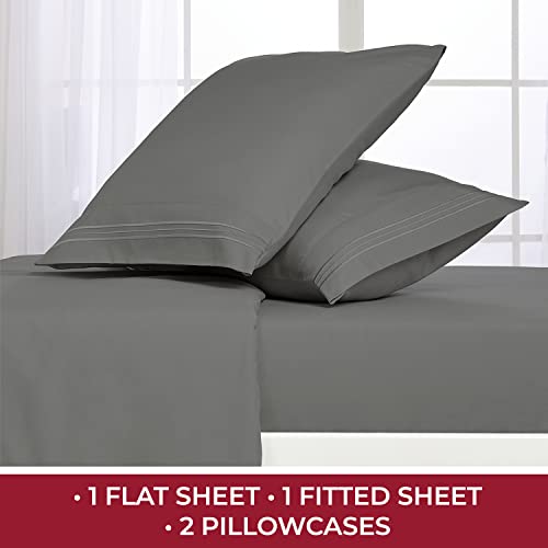 Mellanni Extra Deep Pocket Twin XL Sheet Set - Luxury 1800 Bedding Sheets & Pillowcases - Fits College Dorm Room Mattress - Ultra Soft Cooling Bed Sheet Set - Easy Care - 3 PC (Twin XL, Baby Blue)