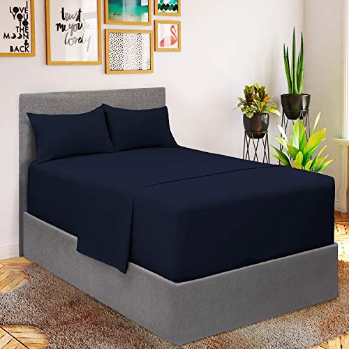Mellanni Extra Deep Pocket Twin XL Sheet Set - Luxury 1800 Bedding Sheets & Pillowcases - Fits College Dorm Room Mattress - Ultra Soft Cooling Bed Sheet Set - Easy Care - 3 PC (Twin XL, Baby Blue)