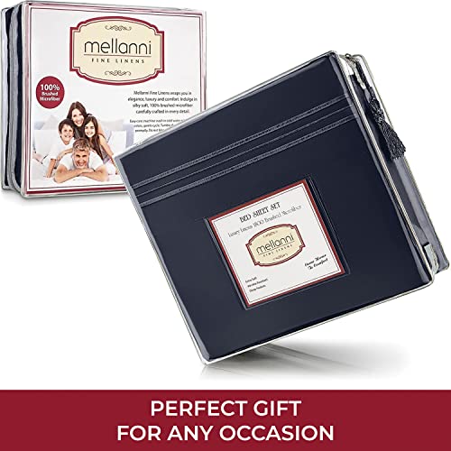 Mellanni Extra Deep Pocket Twin XL Sheet Set - Luxury 1800 Bedding Sheets & Pillowcases - Fits College Dorm Room Mattress - Ultra Soft Cooling Bed Sheet Set - Easy Care - 3 PC (Twin XL, Baby Blue)