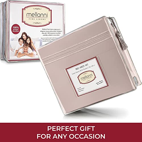 Mellanni Extra Deep Pocket Twin XL Sheet Set - Luxury 1800 Bedding Sheets & Pillowcases - Fits College Dorm Room Mattress - Ultra Soft Cooling Bed Sheet Set - Easy Care - 3 PC (Twin XL, Baby Blue)