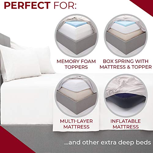 Mellanni Extra Deep Pocket Twin XL Sheet Set - Luxury 1800 Bedding Sheets & Pillowcases - Fits College Dorm Room Mattress - Ultra Soft Cooling Bed Sheet Set - Easy Care - 3 PC (Twin XL, Baby Blue)