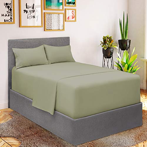 Mellanni Extra Deep Pocket Twin XL Sheet Set - Luxury 1800 Bedding Sheets & Pillowcases - Fits College Dorm Room Mattress - Ultra Soft Cooling Bed Sheet Set - Easy Care - 3 PC (Twin XL, Baby Blue)