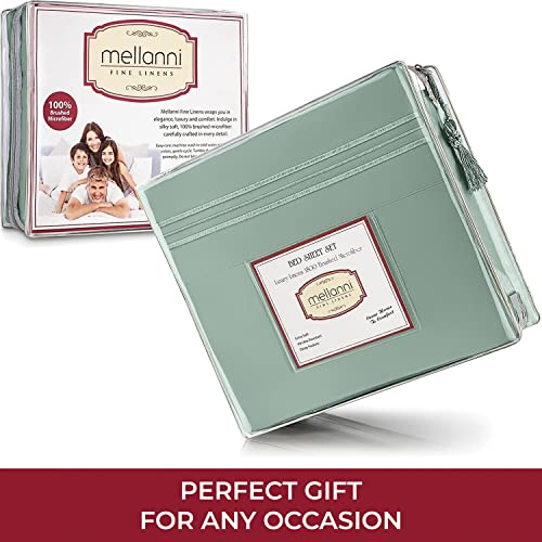 Mellanni Extra Deep Pocket Twin XL Sheet Set - Luxury 1800 Bedding Sheets & Pillowcases - Fits College Dorm Room Mattress - Ultra Soft Cooling Bed Sheet Set - Easy Care - 3 PC (Twin XL, Baby Blue)