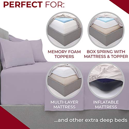 Mellanni Extra Deep Pocket Twin XL Sheet Set - Luxury 1800 Bedding Sheets & Pillowcases - Fits College Dorm Room Mattress - Ultra Soft Cooling Bed Sheet Set - Easy Care - 3 PC (Twin XL, Baby Blue)