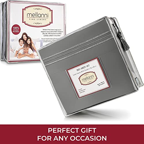 Mellanni Extra Deep Pocket Twin XL Sheet Set - Luxury 1800 Bedding Sheets & Pillowcases - Fits College Dorm Room Mattress - Ultra Soft Cooling Bed Sheet Set - Easy Care - 3 PC (Twin XL, Baby Blue)