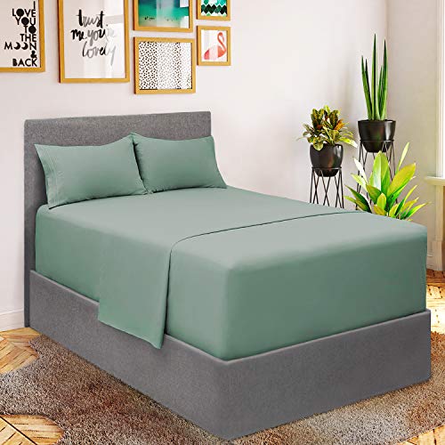 Mellanni Extra Deep Pocket Twin XL Sheet Set - Luxury 1800 Bedding Sheets & Pillowcases - Fits College Dorm Room Mattress - Ultra Soft Cooling Bed Sheet Set - Easy Care - 3 PC (Twin XL, Baby Blue)