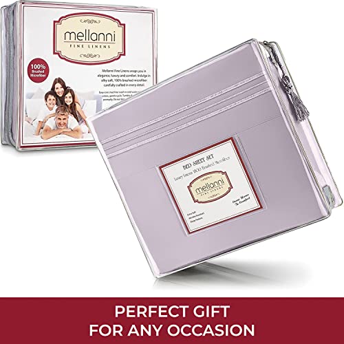 Mellanni Extra Deep Pocket Twin XL Sheet Set - Luxury 1800 Bedding Sheets & Pillowcases - Fits College Dorm Room Mattress - Ultra Soft Cooling Bed Sheet Set - Easy Care - 3 PC (Twin XL, Baby Blue)