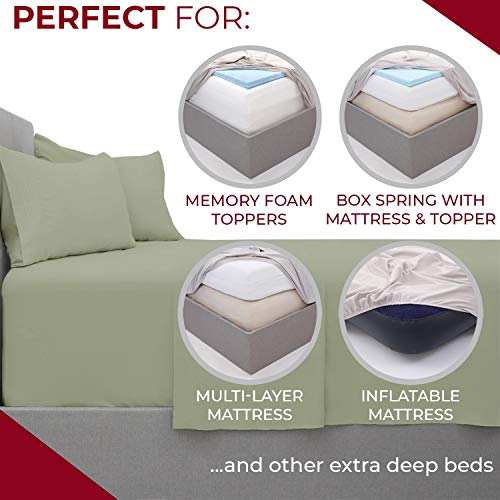 Mellanni Extra Deep Pocket Twin XL Sheet Set - Luxury 1800 Bedding Sheets & Pillowcases - Fits College Dorm Room Mattress - Ultra Soft Cooling Bed Sheet Set - Easy Care - 3 PC (Twin XL, Baby Blue)
