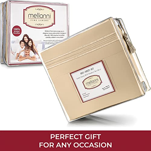 Mellanni Extra Deep Pocket Twin XL Sheet Set - Luxury 1800 Bedding Sheets & Pillowcases - Fits College Dorm Room Mattress - Ultra Soft Cooling Bed Sheet Set - Easy Care - 3 PC (Twin XL, Baby Blue)