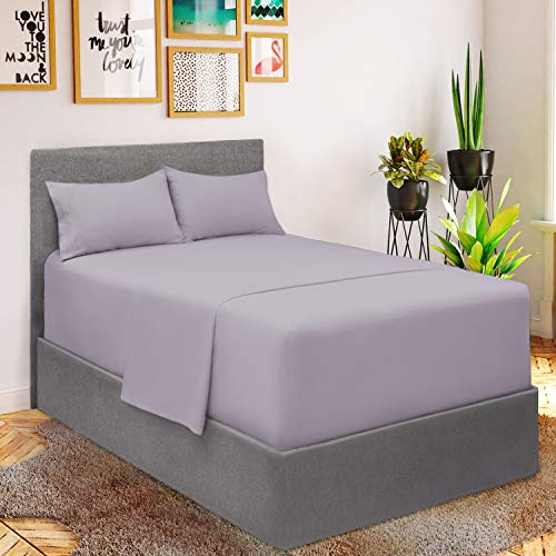 Mellanni Extra Deep Pocket Twin XL Sheet Set - Luxury 1800 Bedding Sheets & Pillowcases - Fits College Dorm Room Mattress - Ultra Soft Cooling Bed Sheet Set - Easy Care - 3 PC (Twin XL, Baby Blue)