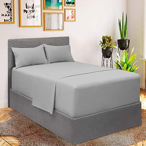 Mellanni Extra Deep Pocket Twin XL Sheet Set - Luxury 1800 Bedding Sheets & Pillowcases - Fits College Dorm Room Mattress - Ultra Soft Cooling Bed Sheet Set - Easy Care - 3 PC (Twin XL, Baby Blue)