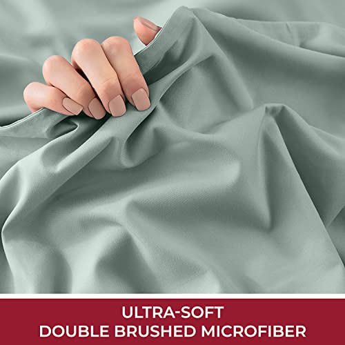 Mellanni Extra Deep Pocket Twin XL Sheet Set - Luxury 1800 Bedding Sheets & Pillowcases - Fits College Dorm Room Mattress - Ultra Soft Cooling Bed Sheet Set - Easy Care - 3 PC (Twin XL, Baby Blue)