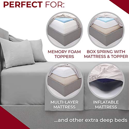 Mellanni Extra Deep Pocket Twin XL Sheet Set - Luxury 1800 Bedding Sheets & Pillowcases - Fits College Dorm Room Mattress - Ultra Soft Cooling Bed Sheet Set - Easy Care - 3 PC (Twin XL, Baby Blue)