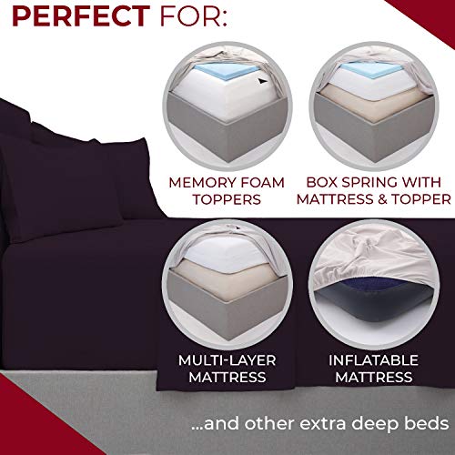 Mellanni Extra Deep Pocket Twin XL Sheet Set - Luxury 1800 Bedding Sheets & Pillowcases - Fits College Dorm Room Mattress - Ultra Soft Cooling Bed Sheet Set - Easy Care - 3 PC (Twin XL, Baby Blue)